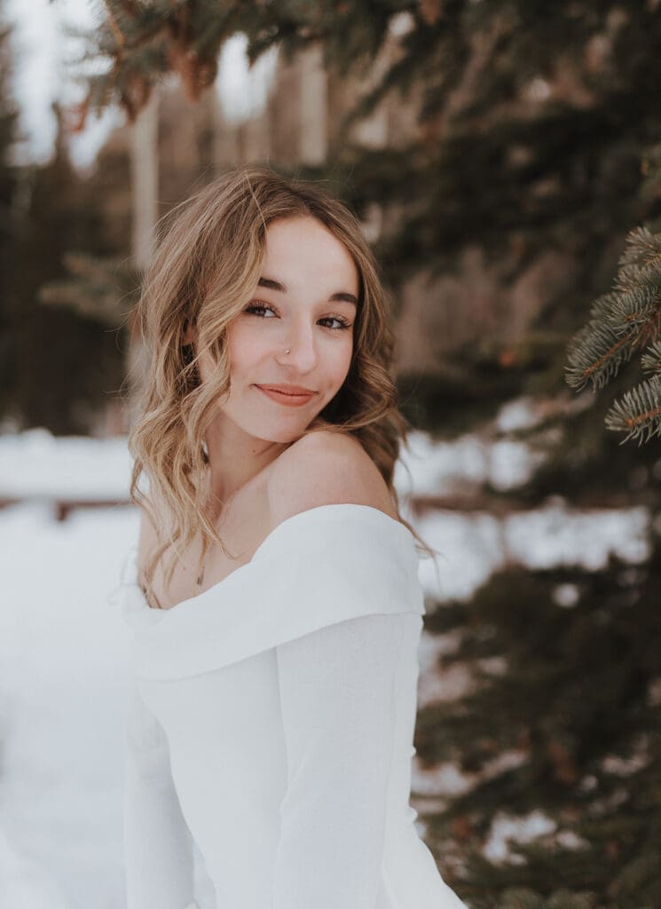 winter senior photos colorado