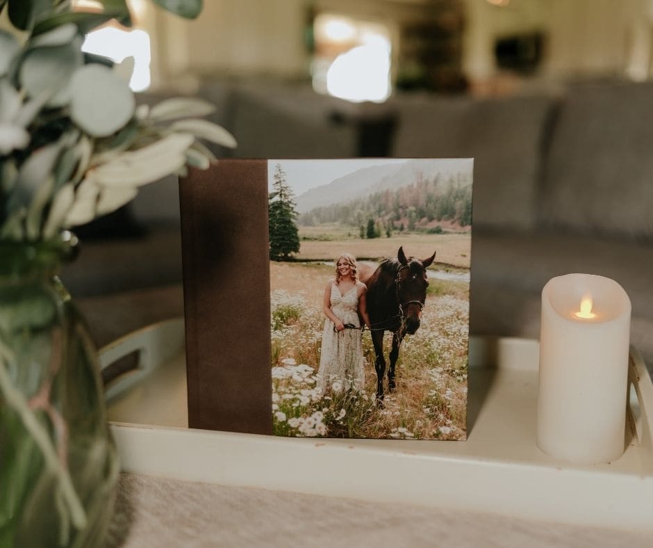 Senior photo album showcasing highlights from a high school senior’s photoshoot in southwestern Colorado